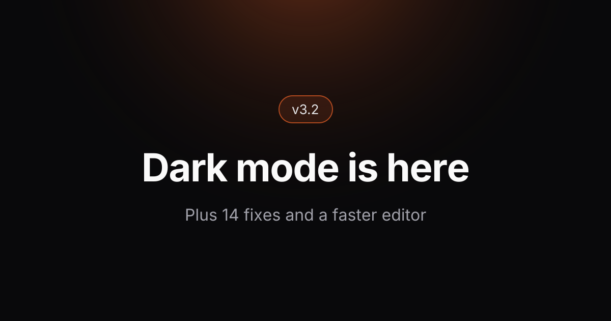Example card for changelogs